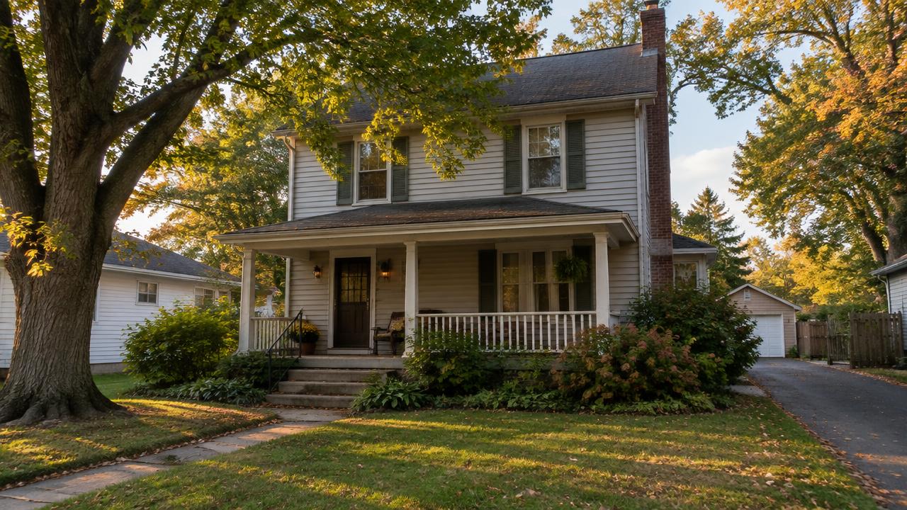 A house in an Ohio neighborhood